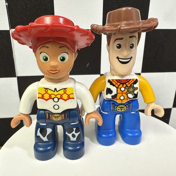 LEGO DUPLO DISNEY TOY STORY WOODY & JESSIE GIRL 2.5" LOT of 2 FIGURES - Picture 1 of 4